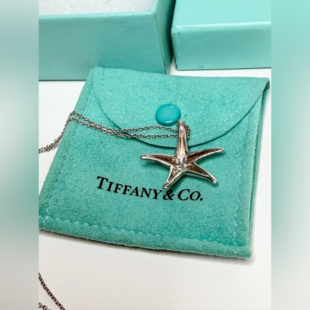 Tiffany & Co. 925 Silver Elsa Peretti Large 28mm Starfish Pendant  17" Necklace - Picture 9 of 9